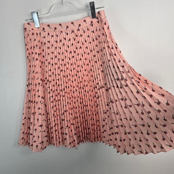 Prada 2017 Pink Pleated CDC Rose Print Midi Skirt Size 40 NWT - Picture 11 of 11